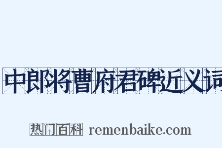 中郎将曹府君碑近义词是什么意思的图片